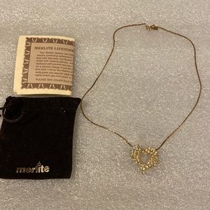 Vintage Merlite Heart shaped Crystals and Goldtone Necklace